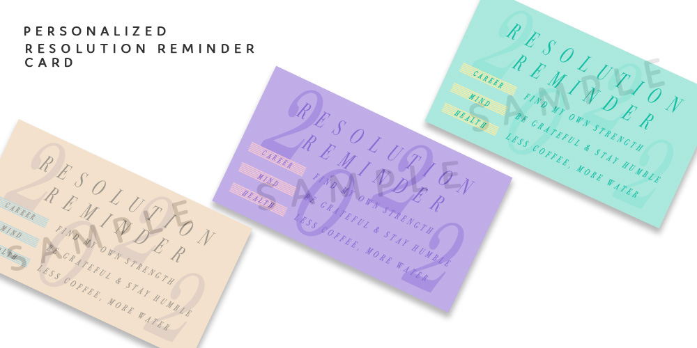 Personalizable Resolution Reminder Card Printable